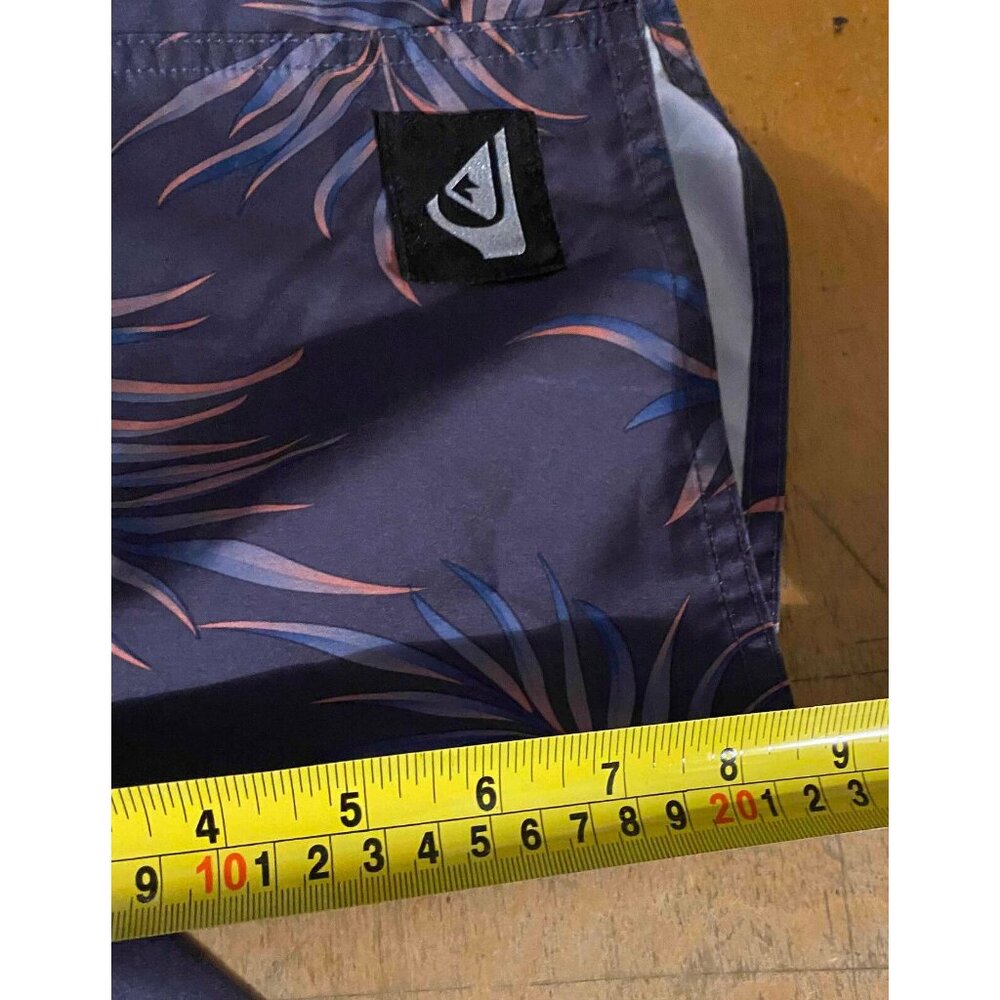 Quiksilver Board Shorts Mens 29 8" Floral Stripes Beach Swim Trunks Pocket - Picture 6 of 6